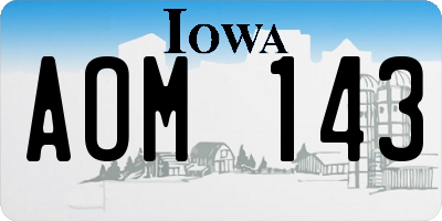 IA license plate AOM143