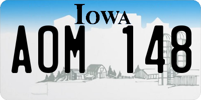 IA license plate AOM148