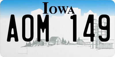 IA license plate AOM149