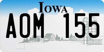 IA license plate AOM155