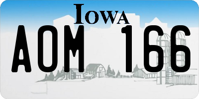 IA license plate AOM166