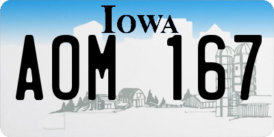 IA license plate AOM167