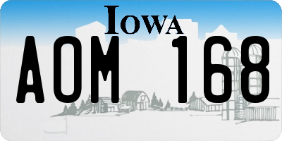 IA license plate AOM168