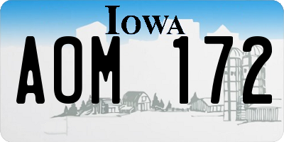 IA license plate AOM172