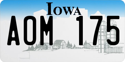 IA license plate AOM175