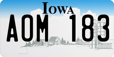 IA license plate AOM183