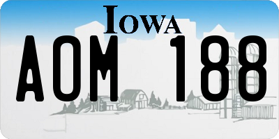 IA license plate AOM188