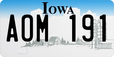 IA license plate AOM191