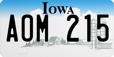 IA license plate AOM215