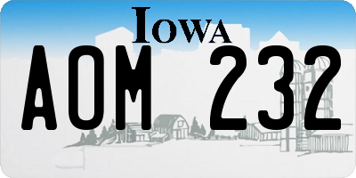 IA license plate AOM232
