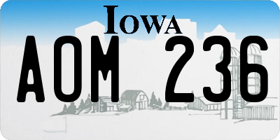 IA license plate AOM236