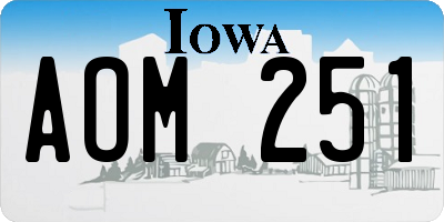 IA license plate AOM251