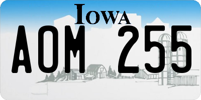 IA license plate AOM255