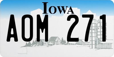 IA license plate AOM271