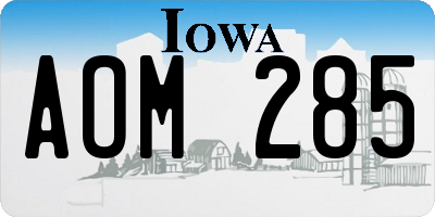 IA license plate AOM285
