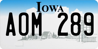 IA license plate AOM289