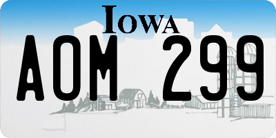IA license plate AOM299