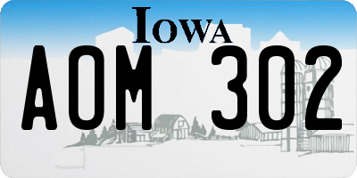 IA license plate AOM302