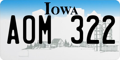 IA license plate AOM322