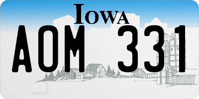 IA license plate AOM331