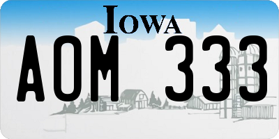 IA license plate AOM333