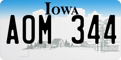 IA license plate AOM344