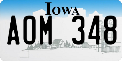 IA license plate AOM348