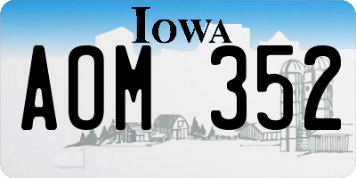 IA license plate AOM352