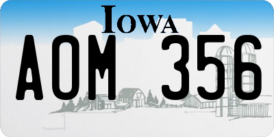 IA license plate AOM356