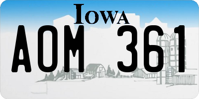 IA license plate AOM361