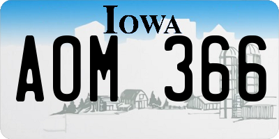 IA license plate AOM366