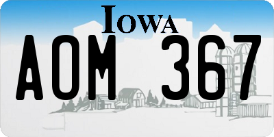 IA license plate AOM367