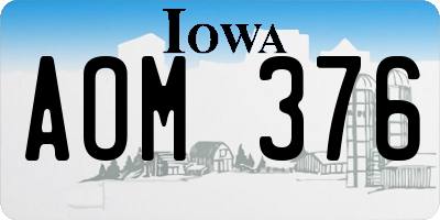 IA license plate AOM376