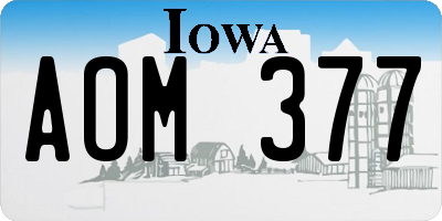 IA license plate AOM377