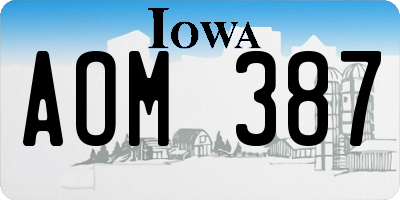 IA license plate AOM387