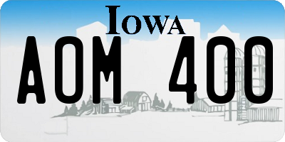 IA license plate AOM400