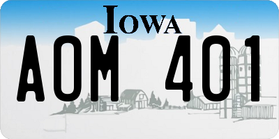 IA license plate AOM401