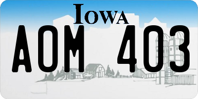 IA license plate AOM403