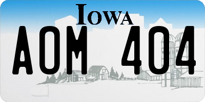 IA license plate AOM404