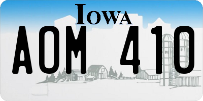 IA license plate AOM410