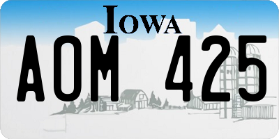 IA license plate AOM425