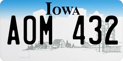IA license plate AOM432