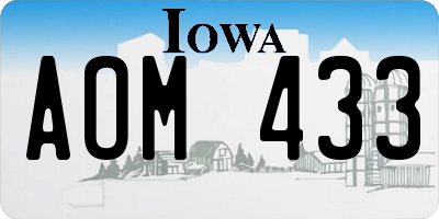 IA license plate AOM433