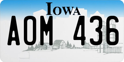 IA license plate AOM436