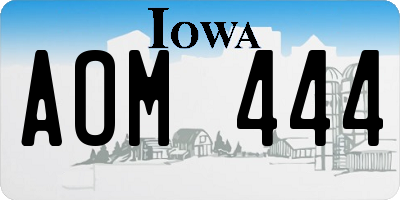 IA license plate AOM444