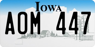 IA license plate AOM447