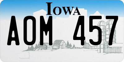 IA license plate AOM457