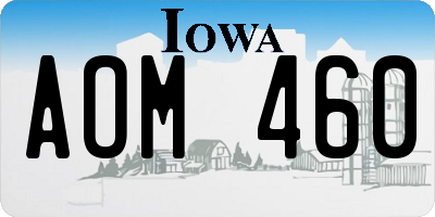 IA license plate AOM460
