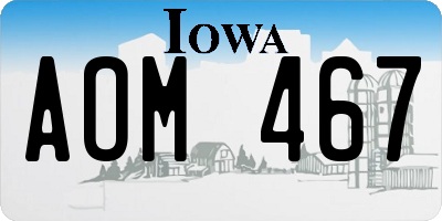 IA license plate AOM467