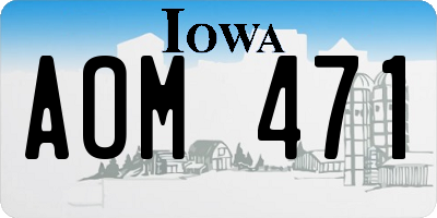 IA license plate AOM471